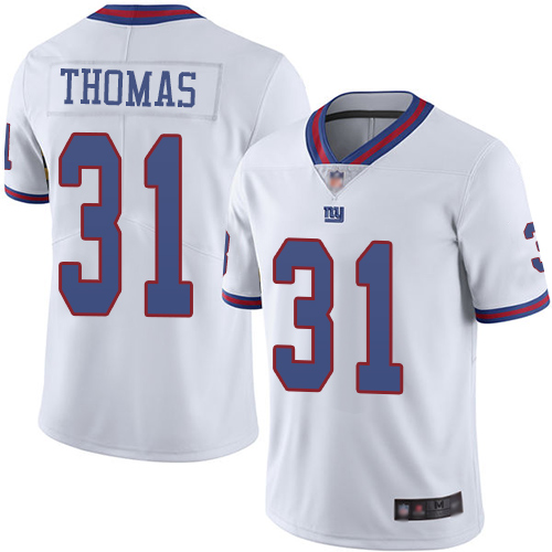Men New York Giants 31 Michael Thomas Limited White Rush Vapor Untouchable Football NFL Jersey
